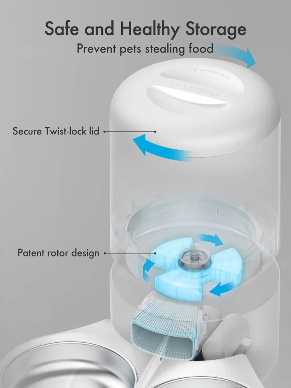 PETLIBRO PLAF103-DT 5L Automatic Pet Feeder with 2 Stainless Bowls, Dual Tray